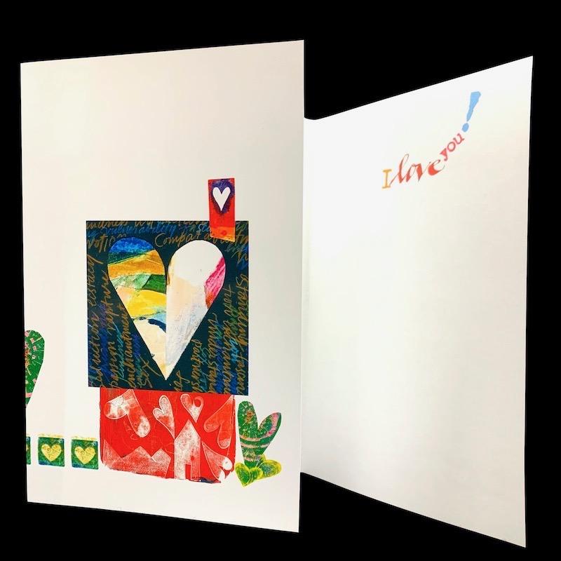 Valentine card, "I love you!", calligraphed Valentine card, designer Valentine card