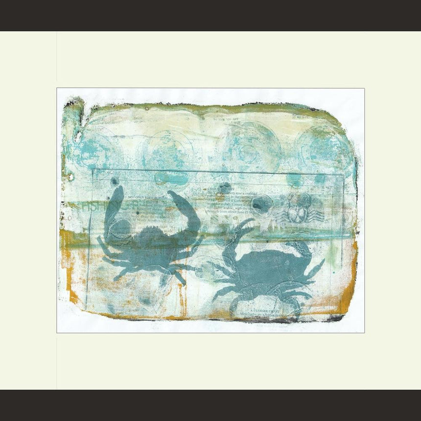 blue crab handmade print