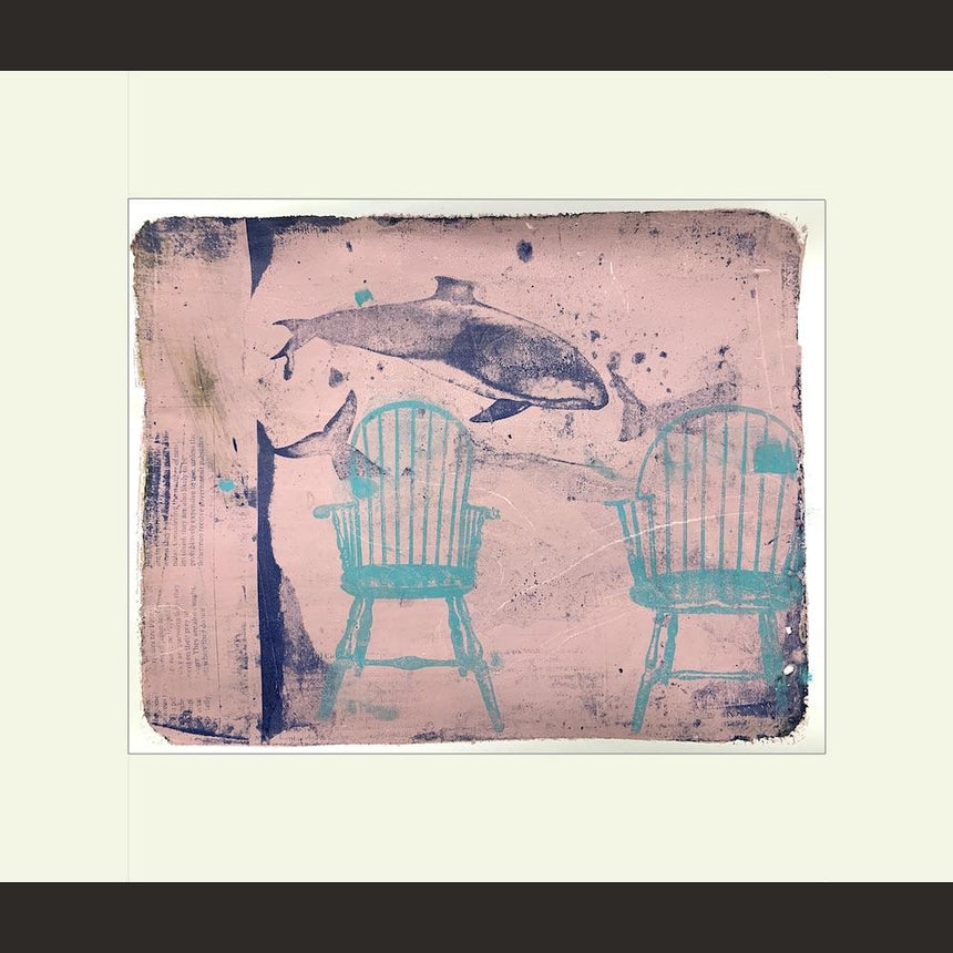 pink, monoprint, turquoise, sea life, chairs